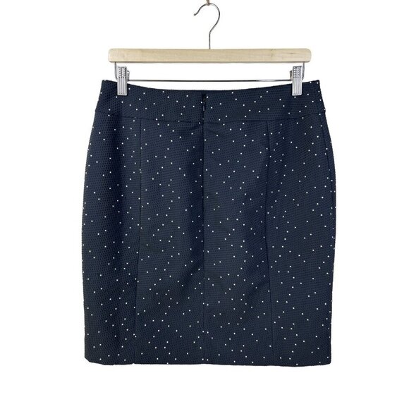 Ann Taylor Navy Textured Dotted Pencil Skirt Size 8 - Picture 2 of 8